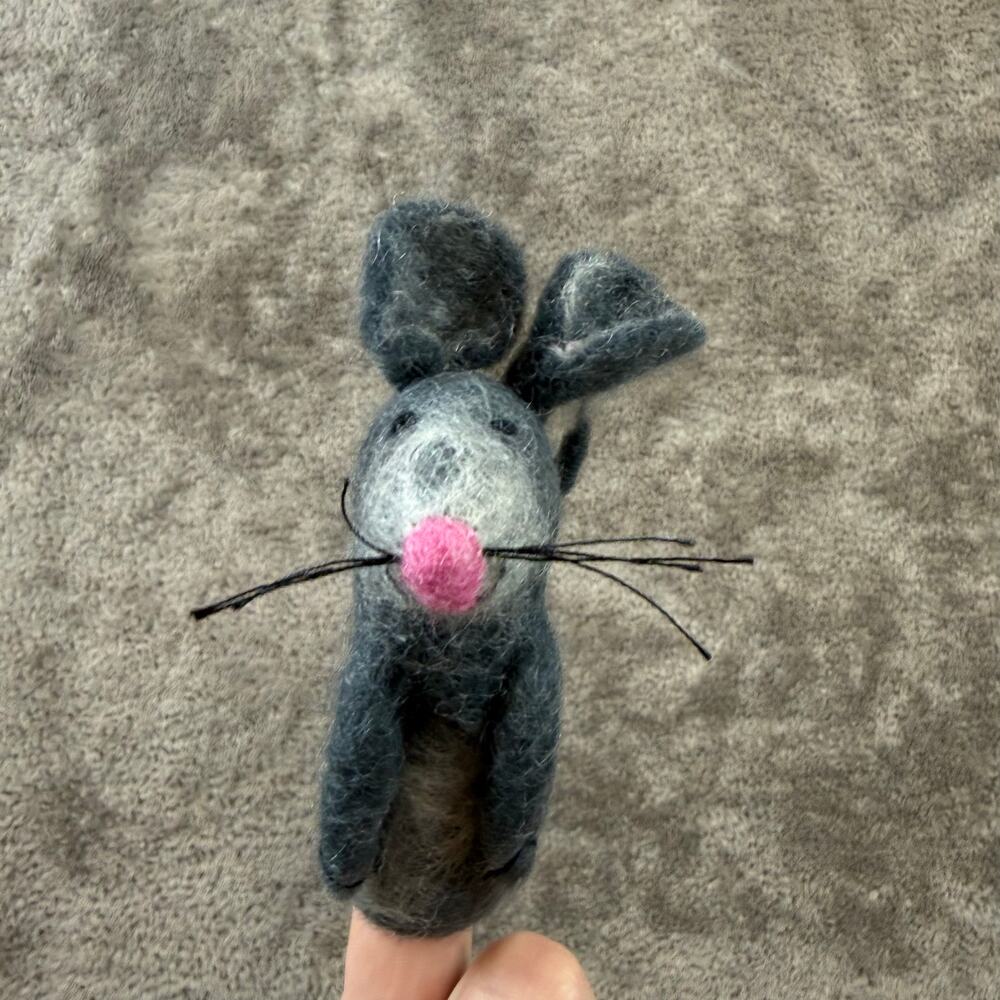 Mouse Finger Puppet Felt Felted Cute Handmade Unique